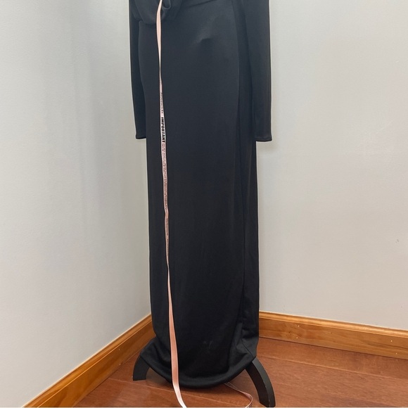 NEW! House of CB- SASKIA Black Draped Maxi Dress Size Large Plunge Neckline - Picture 10 of 15